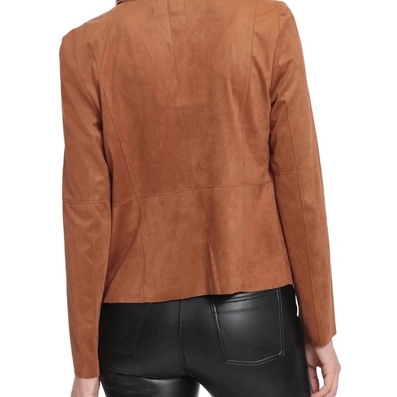 Bagatelle faux suede draped Jacket, in colour  sienna - Picture 4 of 5